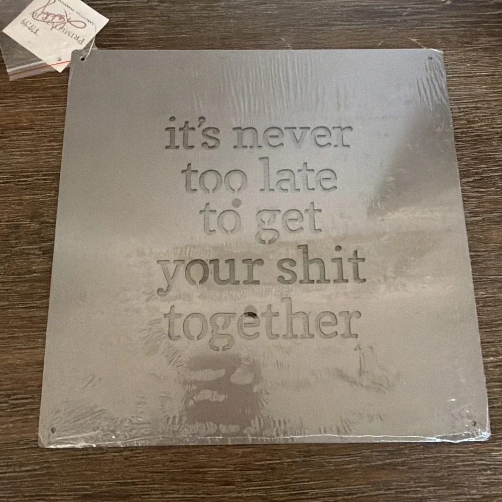 Primitives By Kathy Metal Sign humor office bathroom decor funny quote